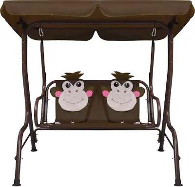 Produktbild von vidaXL Kinder-Hollywoodschaukel Braun 115×75×110 cm Stoff