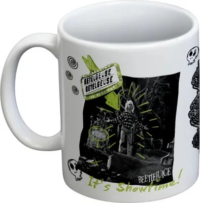 Produktbild von Beetlejuice - Kaffeebecher "It's Showtime" PM11181 (Einheitsgröße) (Weiß/Schwarz)