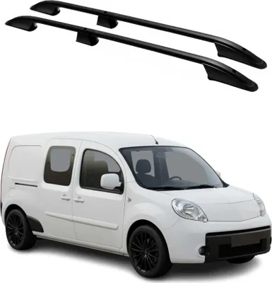 Image de Barres de toit longitudinales pour Renault Kangoo 2008-2021 L2 Long Alu Noir