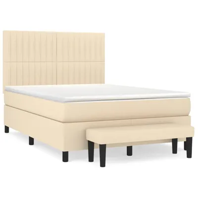 Produktbild von Boxspringbett mit Matratze Creme 140x190 cm Stoff