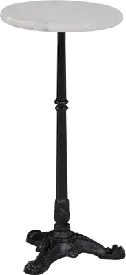 Zdjęcie produktu dla Stolik boczny - Marmur - Biały - Ø30x60 cm - Żeliwo
