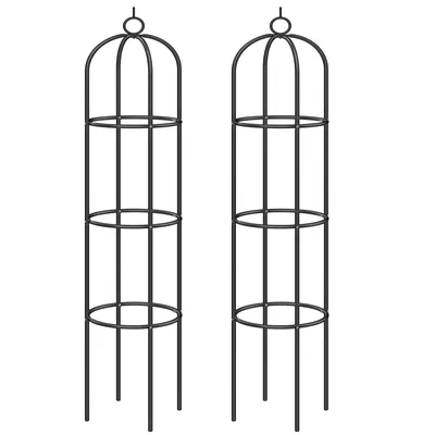 Produktbild von GARDEBRUK® 2x Rosensäule 200x40cm Metall Stabil Wetterfest Garten Rankgitter Rankhilfe Ranksäule Metallsäule Gartensäule