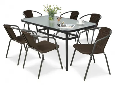 Produktbild von Focus Garden Gartengarnitur Simple 6+1 Braun