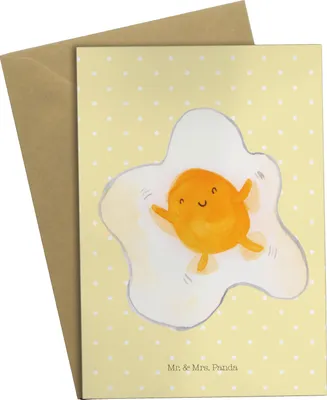 Produktbild von Mr. & Mrs. Panda Glückwunschkarte Spiegelei Ei - Gelb Pastell - Geschenk, Lustige Sprüche, osterkarte, Grußkarten, Tag, weihnachtskarten, Schön, einladungskarten, Liebe