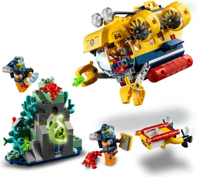 Produktbild von LEGO 60264 City Meeresforschungs-U-Boot, Spielzeug mit Figuren von Meerestieren, tolles Geschenk für Kinder ab 5 Jahre