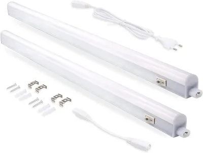 Image de Lampe sous-meuble LED - Barre lumineuse pour armoires - Éclairage de plan de travail de cuisine - Système extensible - 57,5 cm - Blanc
