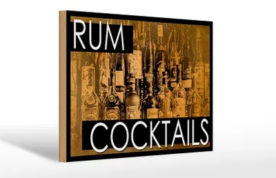 Produktbild von Holzschild Alkohol 30x20cm Rum Cocktails