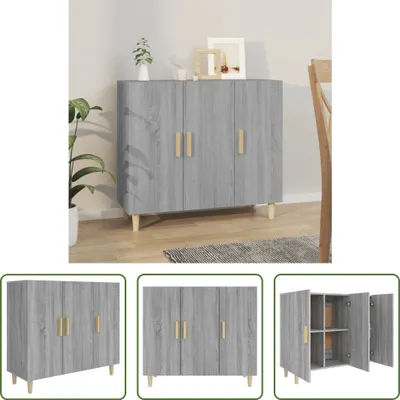 Produktbild von The Living Store Sideboard Grau Sonoma 90x34x80 cm Holzwerkstoff