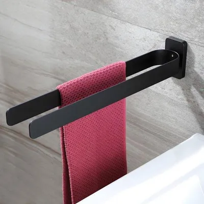 Produktbild von Unyqoos® doppelter Edelstahl-Handtuchhalter für Bad und Küche mit 40 cm Durchmesser
