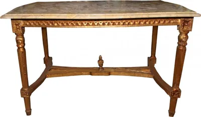 Produktbild von Casa Padrino Barock Couchtisch Gold mit cremefarbener Marmorplatte 96 x 64 cm - Limited Edition