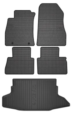 Zdjęcie produktu dla Dywaniki gumowe + mata bagażnika do Nissan Juke F15 2010-2014 (SUV/crossover, stała podłoga) – czarne, dopasowane – Wielganizator SolidPRO