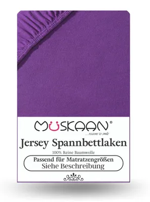 Produktbild von Jersey Spannbettlaken 90x200 cm - 100x200 cm Aubergine / Lila - 100% Baumwolle