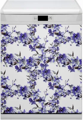 Produktbild von Abwaschbar 60x80 cm Geschirrspüle Magnetmatte Küche Dekorative  - Blaue Blumen