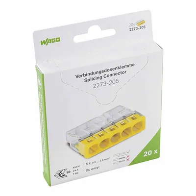 Image de Wago Mini pince à souder 5-fois 5X0,5-2,5 Mm² 2273-205-20 Pièces En bulles