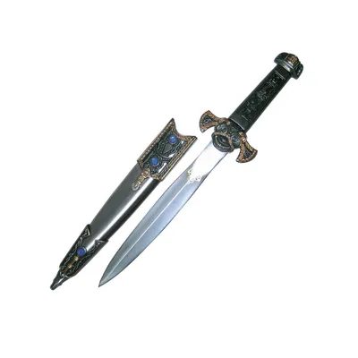 Produktbild von Wikinger Dolch Odin silberfarbend mit Scheide