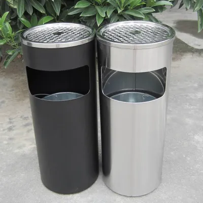 Produktbild von Standaschenbecher Aschenbecher Mülleimer Ascher für draußen Mülleimer mit Aschenbecher Abfalleimer mit Inneneimer 25x25x60cm