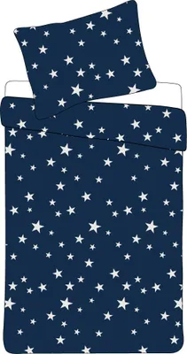Produktbild von Weiße Sterne Wende-Bettwäsche Set 135x200 cm 100% Microfaser