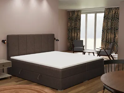 Produktbild von FEDVE Boxspringbett Schlafzimmerbett JUKON mit 2 Bettkästen, Doppelbett mit Bonell-Matratze und Topper 180x200