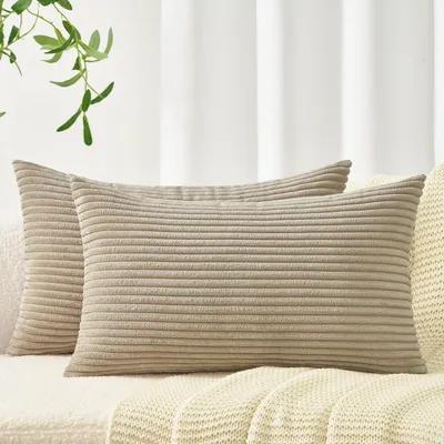 Produktbild von Kissenbezüge 2er Set Kordsamt Taupe 40x60 cm