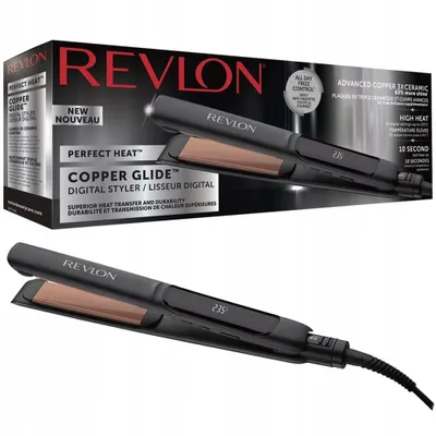 Produktbild von Revlon Copper Glide, Glätteisen, Warm, 235 °C, 10 s, Schwarz, 325 mm