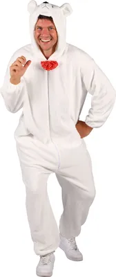 Produktbild von Kostüm Overall Plüsch Eisbär, Groesse:M/L