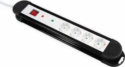 Image de bloc multiprise 4x McPower "KL-04", protection contre les surtensions, longueur d'amenée 1,4m