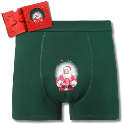 Produktbild von Boxershorts - Herrenunterwäsche Größe L - Männerslips 1 Stück - Weihnachtsunterwäsche