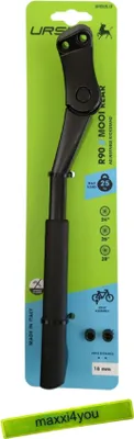 Image de Support arrière pour vélo Mooi avec plaque de 18 mm - noir, bande réfléchissante maxxi4you incluse