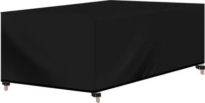 Immagine prodotto di Copertura per mobili da giardino, rettangolare, 242 x 162 x 100 cm, copertura in tessuto Oxford 420D, telone impermeabile, resistente ai raggi UV, copertura protettiva per set di mobili, tavolo da giardino, gruppo di sedute, nero
