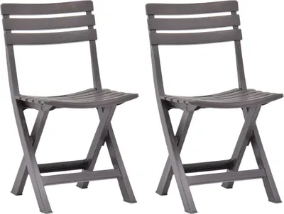Produktbild von "2026 Promotion" Klappbare Gartenstühle 2 Stk. - Hohe Qualität - Kunststoff Mokka - Gartenstühle CC26715