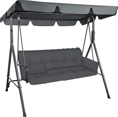 Produktbild von Auflage für Hollywoodschaukel 100x50x50 Gartenbankauflage Bank Sitzkissen Rückenkissen Polsterauflage Matratze Gartenpolster, Graphit [133]