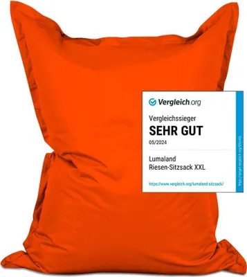 Produktbild von Lumaland Riesen-Sitzsack XXL 140x180 cm Wasserfestes Indoor & Outdoor Liegekissen über 3 Mio. anpassungsfähigen EPS-Perlen Bean Bag waschbarem Bezug