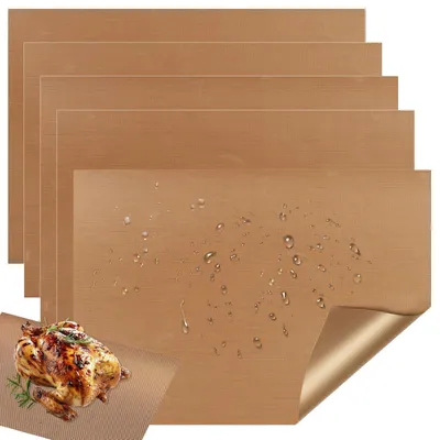 Image de Film de cuisson réutilisable et résistant à la chaleur - Pour plaques de cuisson - 30 x 40 cm - Lot de 5