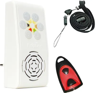 Produktbild von HelpLine 230 Hausnotruf mit Funk-Notruf-Halsband für die Pflege von Senioren, Altenpflege und Krankenpflege, Pflegeruf-Set mit Quittierungsfunktion