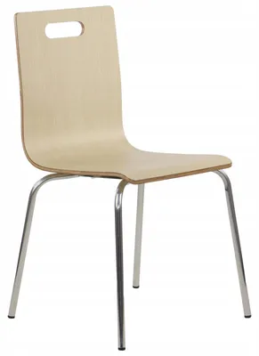 Immagine prodotto di Sedia da conferenza fissa WERDI A, schienale e seduta in compensato laminato, struttura in acciaio inox, faggio
