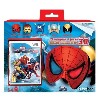 Zdjęcie produktu dla Gra wideo MARVEL SUPERHEROES 3D + pięć masek na Nintendo Wii