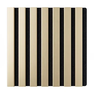 Produktbild von Lamelldecken 30x30 cm - MDF-Panels - Wandverkleidung - Filzunterlage - GOLD METALLIC, KI-generiertes Bild