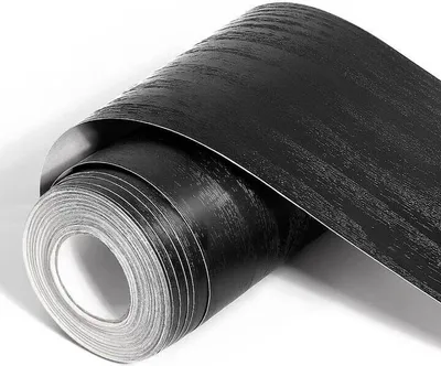 Obrázek produktu pro Samolepicí fólie na zeď s efektem dřeva, Samolepicí Dekorace na zeď imitující dřevo, Tapeta na zeď, Tapety na zeď, Bordury (8cm x 5 m)- DECORIM Černá