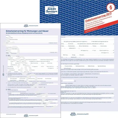 Image de Avery Zweckform® 2873 2873 Contrat de location unique - appartements et maisons, DIN A4, avec état des lieux d'entrée, jaune