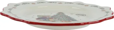 Image de Assiette à déjeuner 20cm Céramique avec motif de sapin de Noël Blanc