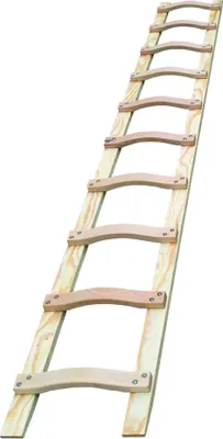 Produktbild von Mauderer Bavaria Holz Dachauflegeleiter 595 mit geschweiften Sprossen für sicheren Auftritt 10 Sprossen 3,00m Lang