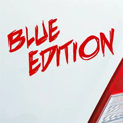 Produktbild von Auto Aufkleber Blue Edition Auto Car Tuning Motorrad 15x7 cm Rot Sticker Heckscheibenaufkleber
