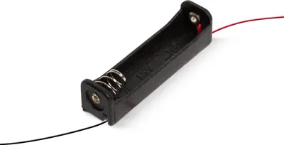 Produktbild von 10x Batteriehalter AAA - Für 1 AAA Batterie - Mit 12 cm Kabel - Schwarz - 10 Stück [05340]