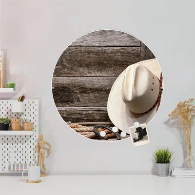 Produktbild von Design Stahlmagnettafel Weiß Rund 47cm Linedance Set