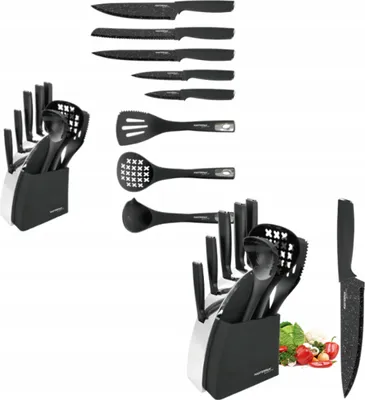 Immagine prodotto di Set di coltelli da cucina Masterpan da 9 pezzi con lama in marmo
