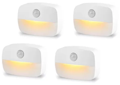 Image de Lampe de nuit LED avec détecteur de mouvement, lot de 4 lampes à fixer