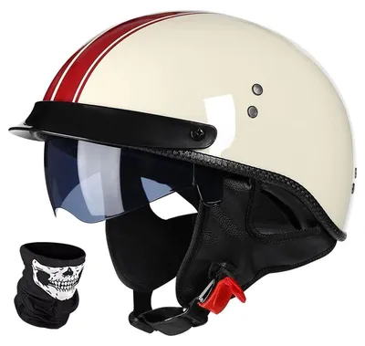 Produktbild von Offener Motorradhelm mit Sonnenvisier – Vintage-Retro-Stil für Kinder und Jugendliche