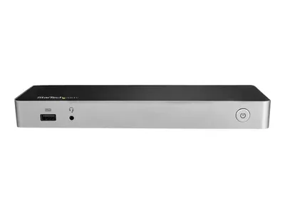 Produktbild von StarTech.com USB-C Dockingstation - Zwei Monitore HDMI & DP 4K 30Hz - USB-C Laptop Docking station 60W Power Delivery, SD, 4 Port USB-A 3.0 Hub, GbE, Audio - Thunderbolt 3 kompatibel, Kabelgebunden, USB 3.2 Gen 1 (3.1 Gen 1) Type-C, 60 W, 3,5 mm, 10,100,1000 Mbit/s, IEEE 802.3, IEEE 802.3ab, IEEE 802.3u