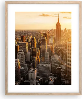 Produktbild von Gerahmtes Poster - Rahmen in heller Eiche - New York Wolkenkratzer Manhattan - 40x50 cm - Wand Bild - Wanddeko - Wandbilder - Wandposter - Bilderrahmen - Bilder - Kunstdruck - P2NPA40x50-2672