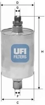 Produktbild von Kraftstofffilter UFI 31.575.00 für PORSCHE 944 Filtereinsatz